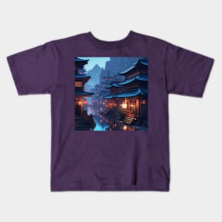 Fantasy ninja town Kids T-Shirt